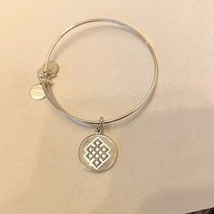 Alex and Ani Endless Knot silver bangle bracelet